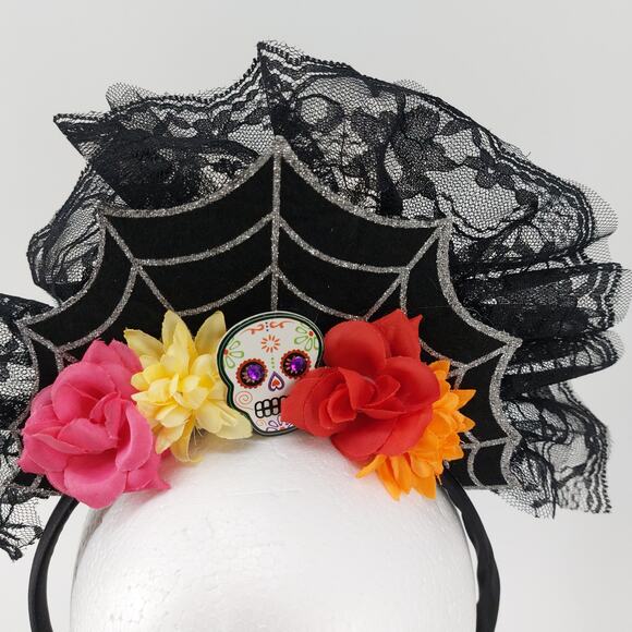 Day of the Dead Sugar Skull Head Band Dia De Los Muertos Scarf Cosplay - Picture 8 of 8